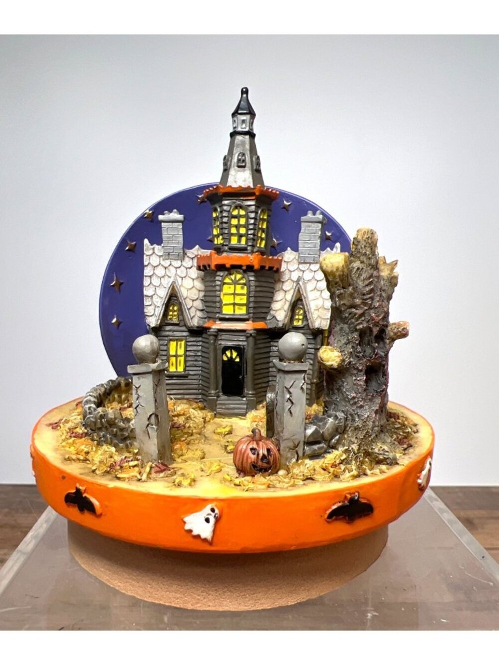 Our America Haunted House Decorative Candle Topper Halloween Scene